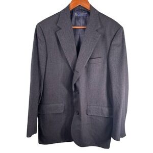 BROOK'S BROTHERS Men's Gray 100% Pure Wool Herringbone Blazer Size‎ 40/34